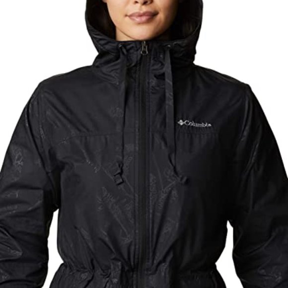 🆕Columbia Women's Auroras Wake III Mid Lined Jacket, SM-Black Art Bouquet Embos - Picture 3 of 4